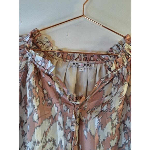 Women's Flutter Sleeve Boho Babydoll Top Sz XL Fairycore Western Cowgirl Casual - Picture 4 of 9